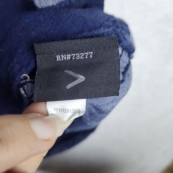 Rock & Republic Shirt Blue Two Tone Short Sleeve Button Up Size XL Front Pockets - Picture 8 of 8